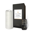 iLLure - Flameless LED Pillar Candle - 3D Flame w/ Inner Glow - Indoor - Unscented White Wax - Remote Included - 3" x 6"