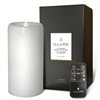 iLLure - Flameless LED Pillar Candle - 3D Flame w/ Inner Glow - Indoor - Unscented White Wax - Remote Included - 4" x 8"