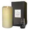 iLLure - Flameless LED Pillar Candle - 3D Flame w/ Inner Glow - Indoor - Unscented Ivory Wax - Remote Included - 4" x 8"