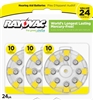 Rayovac -  Size 10 - 1.45V - Zinc-Air Hearing Aid Battery - 24-Pack