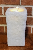 Fantastic Craft Candle Water Fountain - White Wax - Textured Rock-Like Finish - 4" x 4" x 8" - Remote Control Included