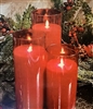 Fantastic Craft - Set of 3 Moving Flame LED Glass Pillars - Red Colored Glass & Wax - 3" x 8",-10" & 12" - Remote Included