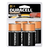 Duracell Coppertop With Duralock Technology - D-Cell - 1.5V - Alkaline Battery - 4-Pack