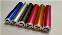 USB Power Bank With Flashlight - 2600mAh Rechargeable Li-Ion Battery - Tubular Aluminum Housing