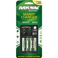 Rayovac - 4-Position Smart Battery Charger -  AA or AAA - NiMH or NiCad - 4 x AA NiMH Batteries Included
