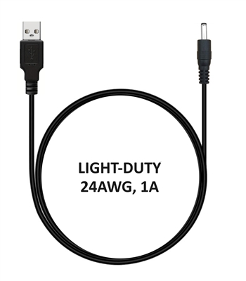 3.3-ft Power Extension Cable - USB Type-A Male Plug to 3.5mm x 1.35mm Mini Male Barrel Plug