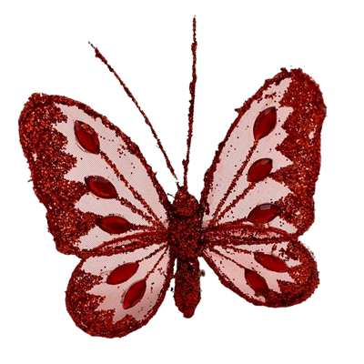 8cm Butterfly Red  0208103