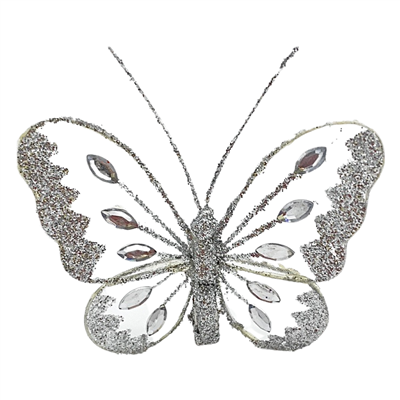 8cm Butterfly Silver  0208185