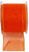 70mm Organza Wired Orange. 1213420