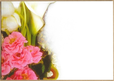 Large Sympathy Card Pink / White Flowers. 1560067