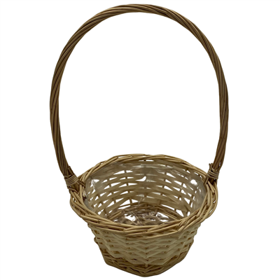 8" Willow Basket Bleached