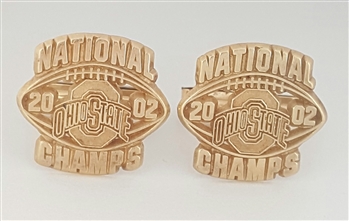 2002 Ohio State Buckeyes Football "National Champions" 10K Gold Cuff Links