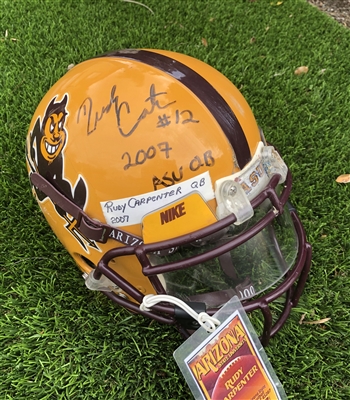 Rudy Carpenter's 2007 Arizona St. Sun Devils Game-Worn and Autographed Nike Helmet!