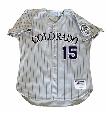 Denny Neagle 2003 Colorado Rockies Game-Worn / Used Road Pinstripe Jersey #15!