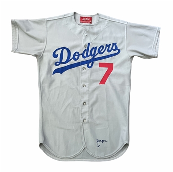 Steve Yeager's 1972 Los Angeles Dodgers *Rookie* Road Jersey!