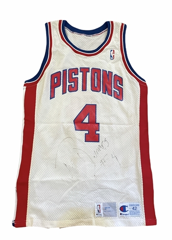 1991 Joe Dumars Detroit Pistons NBA Game Worn & Autographed Jersey!