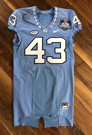 Jessie Roger's 2015 North Carolina Tar Heels ACC Championship Game-Worn Football Jersey!