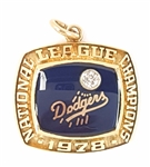 1978 Los Angeles Dodgers World Series "National League" Champions 14K Gold & Diamond Pendant