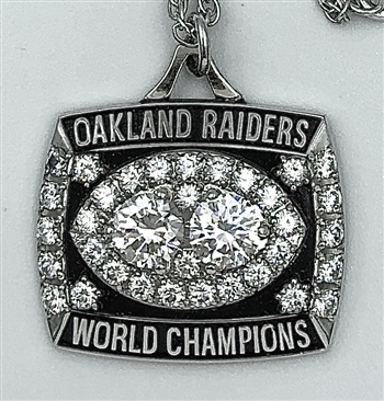 1980 Oakland Raiders Super Bowl XV Champions 10K White Gold Pendant!