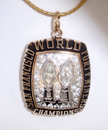 1984 San Francisco 49ers Super Bowl XIX Champions 10K Gold Pendant!