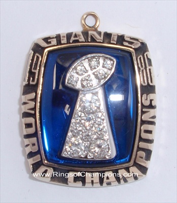 1986 N.Y. Giants Super Bowl XXI Champions 10K Gold & Diamond Pendant!