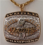 1999 St. Louis Rams Super Bowl XXXIV Champions 14K Gold & Diamond Pendant!