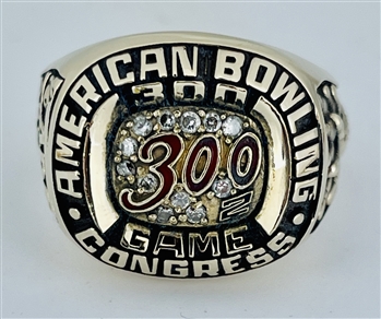 ABC 300 "Perfect Game" 10K Gold & Diamond Bowling Ring!