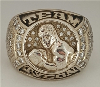 1990's Team Mike Tyson Heavyweight Championship 14K Gold Ring with All Real Diamonds..