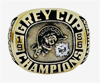 Mark Streeter's 1986 Hamilton Tigers CFL Grey Cup Champions 10K Gold & Diamond Championship Ring!