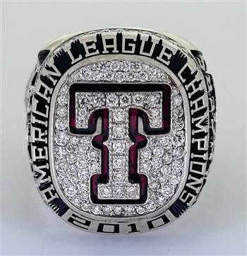 2010 Texas Rangers American League Champions Ring – 10K Gold & Genuine Diamonds