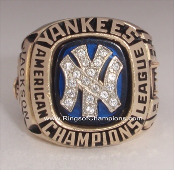1981 N.Y. Yankees World Series "American League" Champions 10K Gold Ring! *Reggie Jackson*
