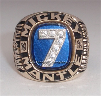 Mickey Mantle's 1983 Lifetime Achievement 10K Gold Retirement Ring #7
