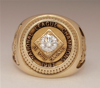 1987 St. Louis Cardinals World Series "N.L." Champions 10K Gold Ladies Ring