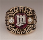 1987 Minnesota Twins World Series Champions 10K Gold BALFOUR *Proto-Type* Ring w/ All Real Diamonds