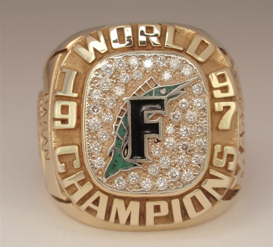 90s Y2k Vintage Florida Marlins World Series 2024 Champions 1997 XL Ring Big Logo