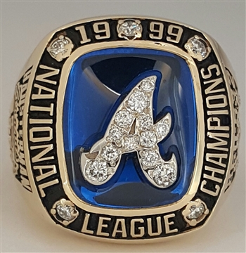 1999 Atlanta Braves World Series "National League" Champions 10K Gold & Diamond Ring!