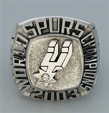 2003 San Antonio Spurs NBA "World Champions" 14K White Gold Staff Ring!