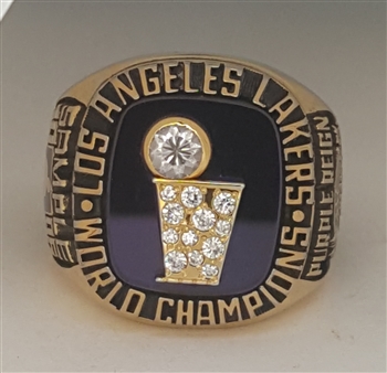1985 Los Angeles Lakers NBA "World Champions" 14K Gold-Plated Ring