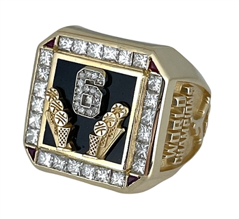 1998 Michael Jordan NBA Chicago Bulls "Six-Time" World Champions 14K Gold & Diamond Ring!