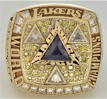 2002 Los Angeles Lakers "Three -Peat" NBA Champions 14 K Gold & Diamond Ring!