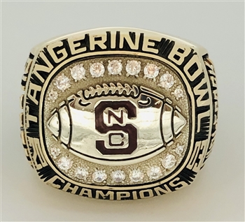 2003 North Carolina NC State Wolfpack 10K Gold "Tangerine Bowl Champions" NCAA Football Championship Player's Ring!!!