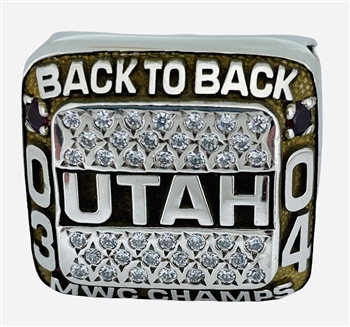 2003 Utah Utes "Back to Back" MWC Champions NCAA Football Championship Ring!