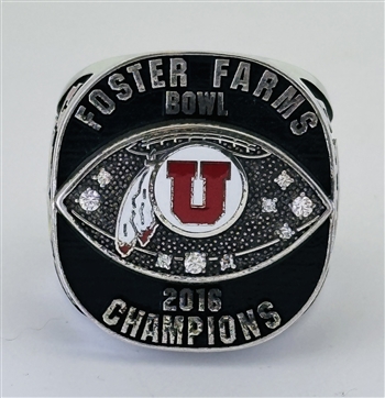 2016 Utah Utes "Foster Farms Bowl" Champions NCAA Football Ring!