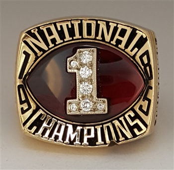 1985 Oklahoma Sooners Football "National Champions" 10K Gold Football Player's Ring!