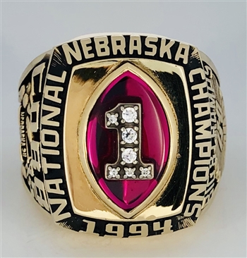 1994 Nebraska Cornhuskers "National Champions" 10K Gold Ring