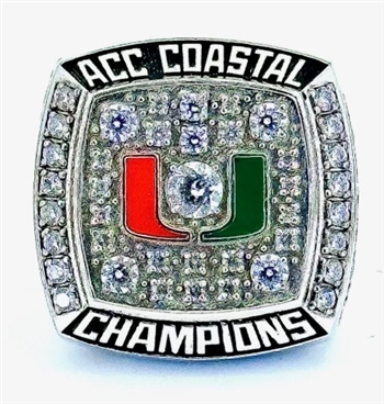 2017 Miami Hurricanes "ACC Costal Champions" Ring!