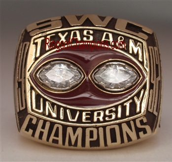 1992 Texas A&M "S.W.C." Champions 10K Gold Football Ring