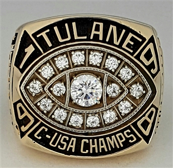 1998 Tulane Green Wave Conference-USA / "Liberty Bowl" Champions 10K Gold PERFECT SEASON (12-0) Football Ring! {{ Star Player }}