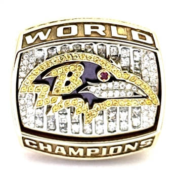 2000 Baltimore Ravens Super Bowl XXXV 14K Gold & Diamond Championship Ring