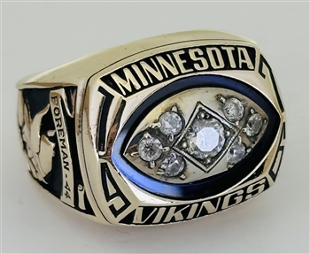 1976 Minnesota Vikings Super Bowl XI NFC Champions 10K Gold Ring